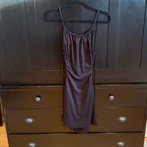 Black backless mini dress